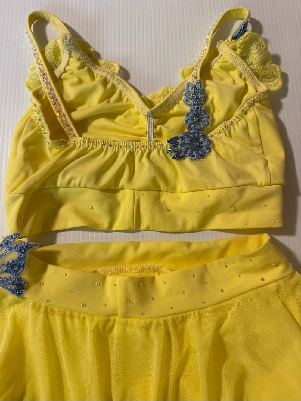 Kelle dance costume yellow 2 piece skirt custom WATERCOLORS 4414 2946 LC child